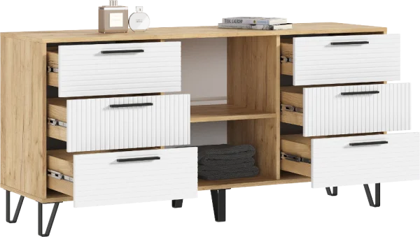 Комод Флэш 1500 браш вайт/дуб крафт Комод Флэш 1500 браш вайт/дуб крафт