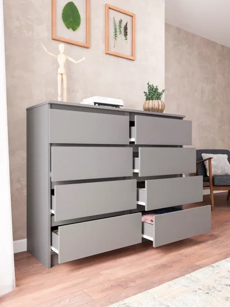 Комод Мори МК 1200.8 графит (8 ящиков) Комод Мори МК 1200.8 графит (8 ящиков)