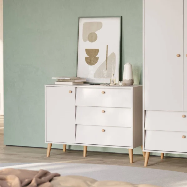 Комод с дверкой и тремя ящиками Афина 4-44901 кашемир серый Комод с дверкой и тремя ящиками Афина 4-44901 кашемир серый