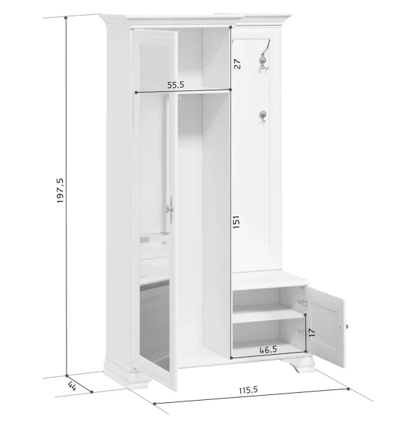 Прихожая Кентаки PPK/110L белый (левая) Прихожая Кентаки PPK/110L белый (левая)