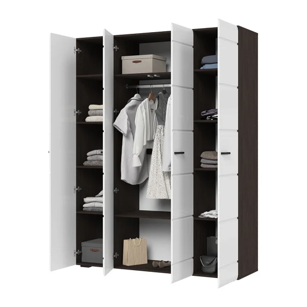 Шкаф 4-х створчатый Либерти ШК-04 венге/белый глянец