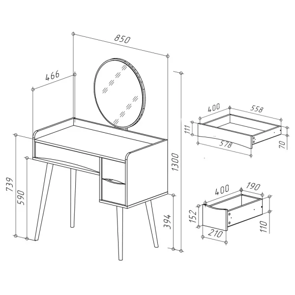 Трюмо 4-25921 графит Трюмо 4-25921 графит