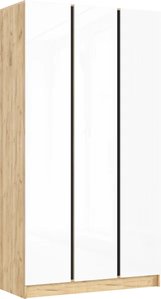 Шкаф 3-х створчатый Келвин 1200 дуб крафт/белый глянец