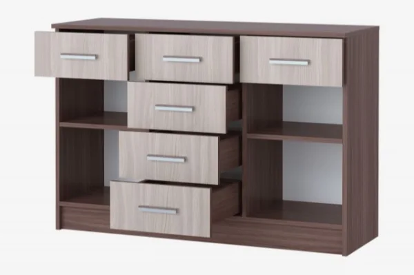  Комод София К1200 2Д ясень шимо темный/шимо светлый