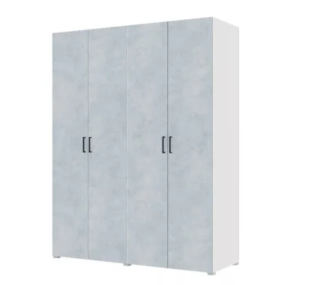 Шкаф 4-х створчатый Бостон 1800 белый/бетон