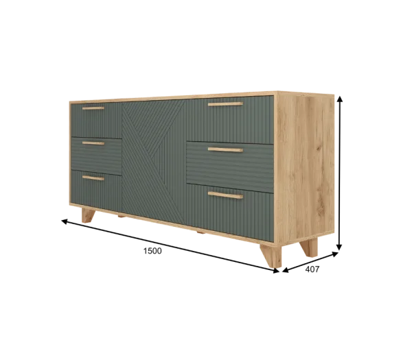 Комод Ньерд 1500 дуб вотан/можжевельник Комод Ньерд 1500 дуб вотан/можжевельник