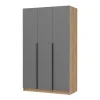 Шкаф 3-х створчатый Лион ШК-02 с антресолью АН-02 дуб крафт/графит серый