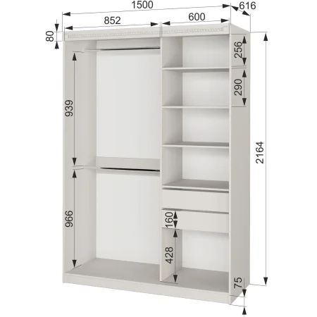 Шкаф-купе Азалия-26 бодега белый