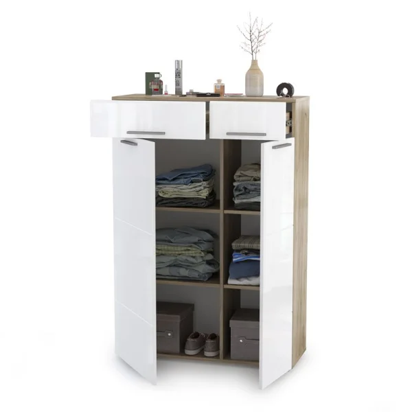 Комод Лайн 13.121 дуб крафт серый/белый глянец Комод Лайн 13.121 дуб крафт серый/белый глянец