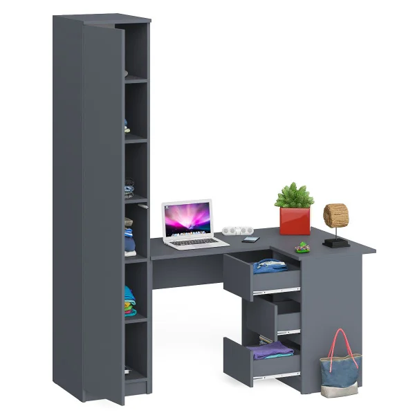 Комплект Мори Стол компьютерный МС-16 + Пенал МШ 400.1 графит