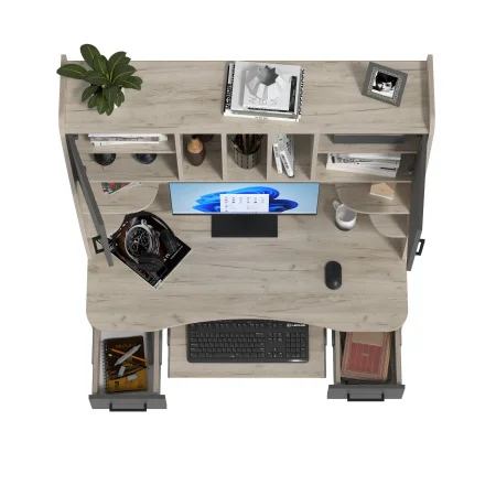 Стол рабочий 6-0604 Бета дуб крафт серый/графит