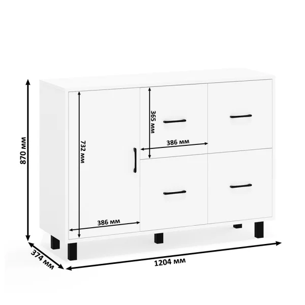 Комод 125-1204 белый Комод 125-1204 белый
