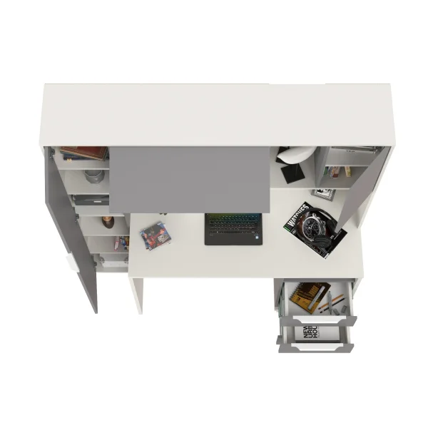 Стол компьютерный Комфорт 12.95 белый премиум/серый шифер