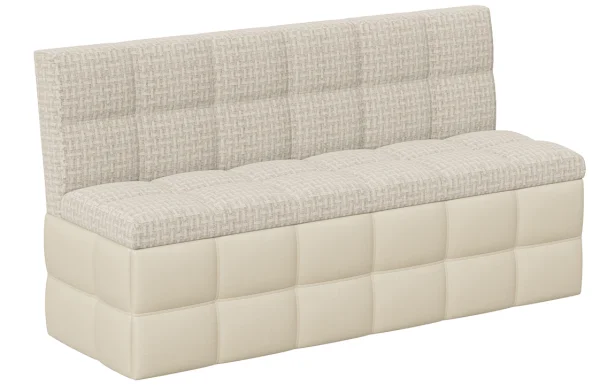 Скамья прямая Домино исп 2 кожзам светлый/ткань светлая Скамья прямая Домино исп 2 кожзам светлый/ткань светлая