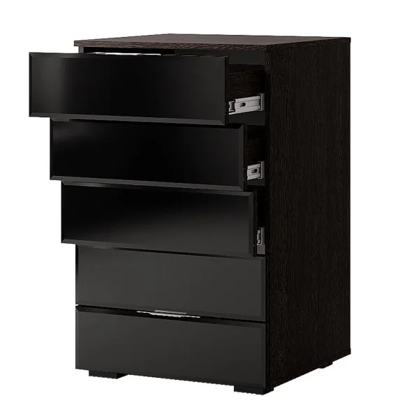 Комод Алекса венге/лакобель черный Комод Алекса венге/лакобель черный