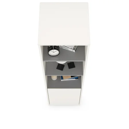 Шкаф комбинированный Торонто 13.13 белый шагрень/стальной серый