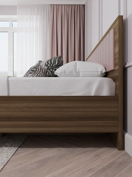 Кровать Роза 160 орех франклин/пудра скин тренто Кровать Роза 160 орех франклин/пудра скин тренто