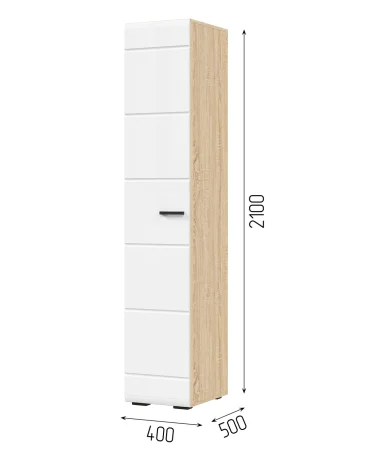 Шкаф 400 Либерти ШК-01 дуб сонома/белый глянец