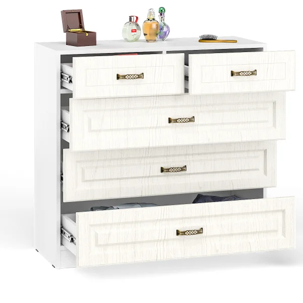 Комод Ливерпуль 10.103 ясень ваниль/белый Комод Ливерпуль 10.103 ясень ваниль/белый