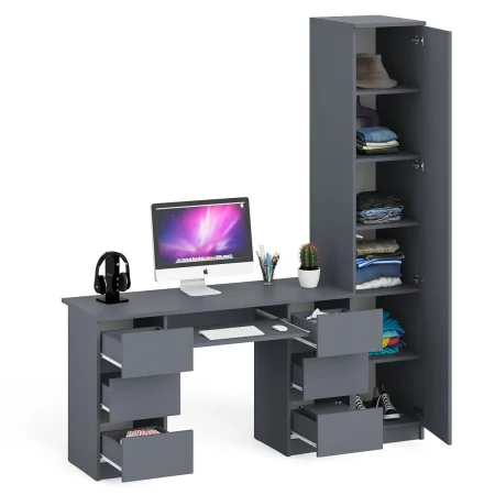 Комплект Мори Стол компьютерный МС-2 + Пенал МШ 400.1 графит