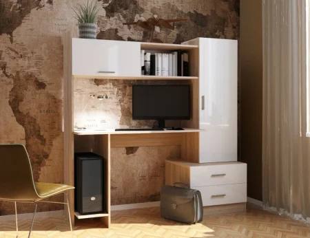 Стол компьютерный ПКС-7 ясень анкор светлый