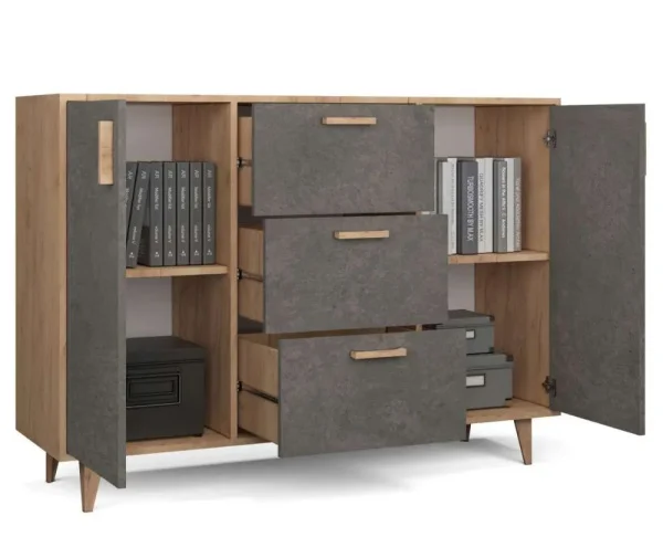 Комод Эго К-2 (НГ) дуб крафт золотой/камень темный Комод Эго К-2 (НГ) дуб крафт золотой/камень темный