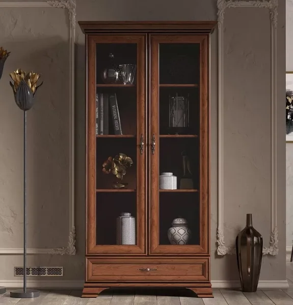 Шкаф-витрина Кентаки REG2W1S каштан Шкаф-витрина Кентаки REG2W1S каштан