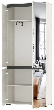 Шкаф Гретта 2С2ЗР дуб крафт белый/антрацит