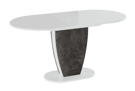 Стол обеденный Монреаль тип 1 белый глянец/моод темный