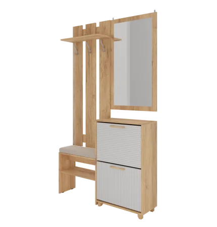 Прихожая Ньерд дуб вотан/белый софт