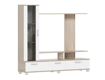 Стенка Соло-6 дуб сонома/белый