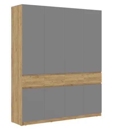 Шкаф Бостон ШК-004 дуб крафт золотой/серый шифер