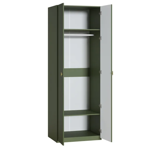 Шкаф двустворчатый Марион 16.340.02 дымчатый зеленый/олива шагрень