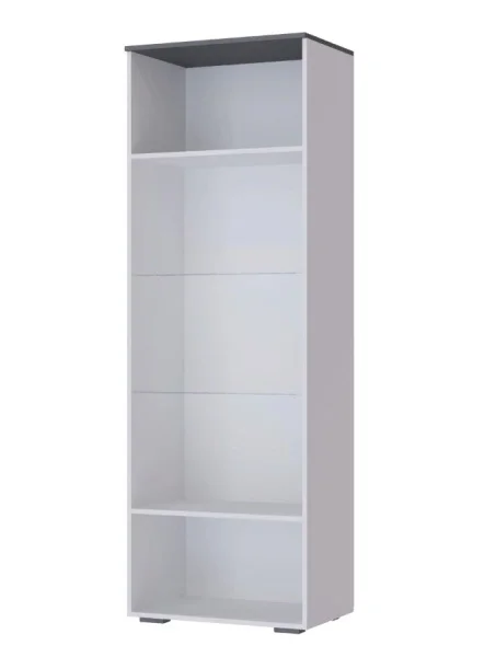 Пенал-витрина Таормина белый/серый графит Пенал-витрина Таормина белый/серый графит