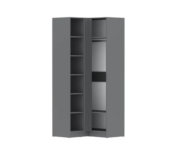Шкаф угловой Мадрид угол прямой графит серый
