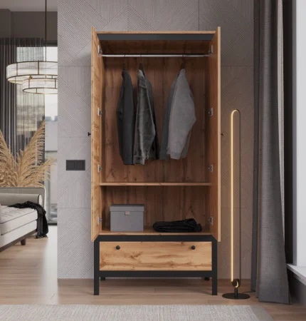 Шкаф Лофт SZF2D1S дуб вотан/черный Шкаф Лофт SZF2D1S дуб вотан/черный