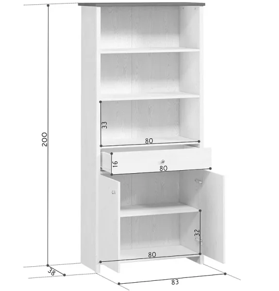 Стеллаж Порто REG2D1S джанни/сосна ларико Стеллаж Порто REG2D1S джанни/сосна ларико
