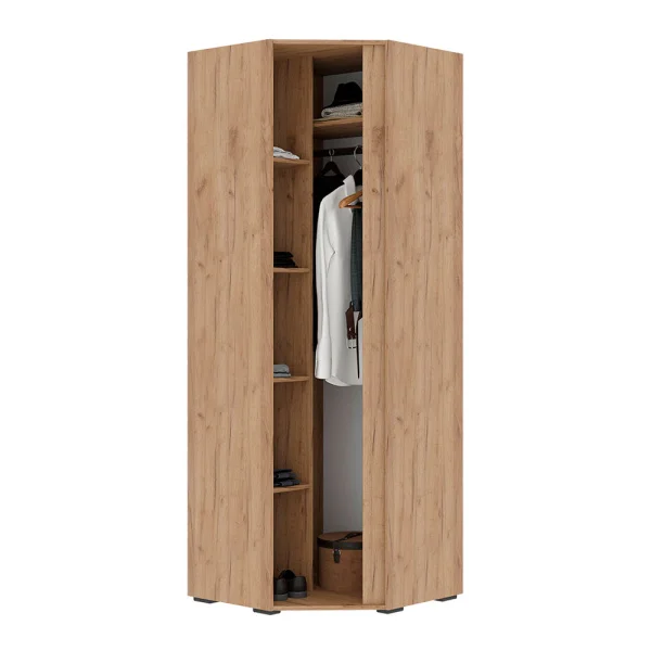 Шкаф угловой Хелен ШК-04 серый графит/дуб крафт золото Шкаф угловой Хелен ШК-04 серый графит/дуб крафт золото