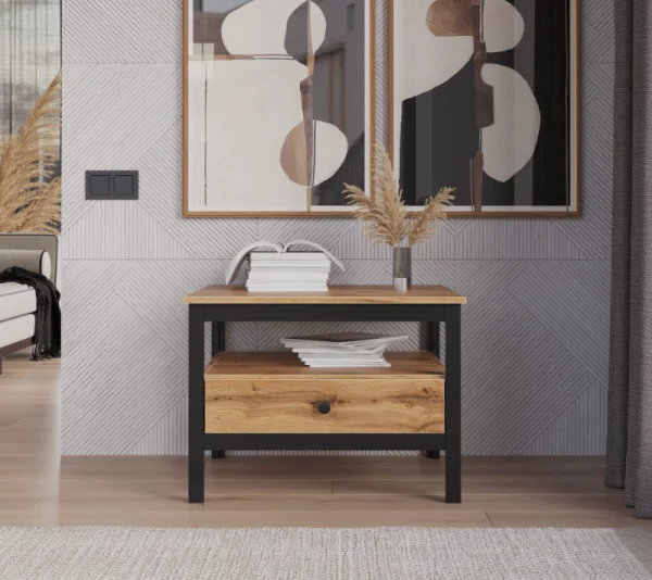 Стол журнальный Лофт дуб вотан/черный Стол журнальный Лофт дуб вотан/черный