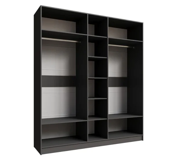 Шкаф Мадрид 2,0 с зеркалом графит серый