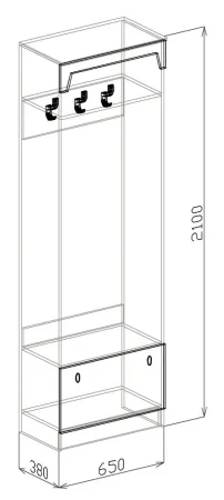 Вешалка София-2 венге/белый дым