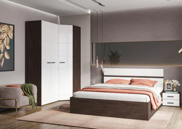 Шкаф 2-х створчатый Либерти ШК-02 венге/белый глянец