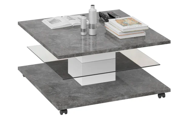 Стол журнальный Diamond тип 1 белый/ателье темный глянец Стол журнальный Diamond тип 1 белый/ателье темный глянец