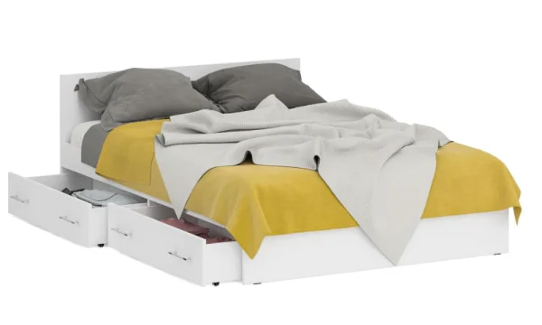 Кровать Стандарт с ящиками белый Кровать Стандарт с ящиками белый