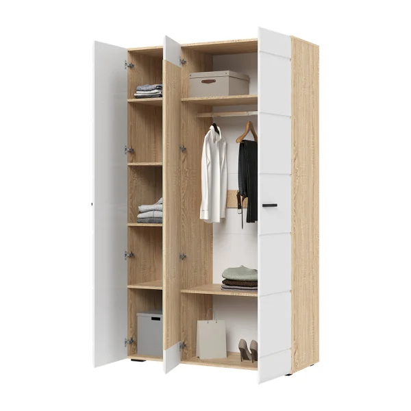 Шкаф 3-х створчатый Либерти ШК-03 дуб сонома/белый глянец