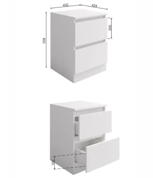 Тумба два ящика Мори ТПМ 400.2 белый Тумба два ящика Мори ТПМ 400.2 белый