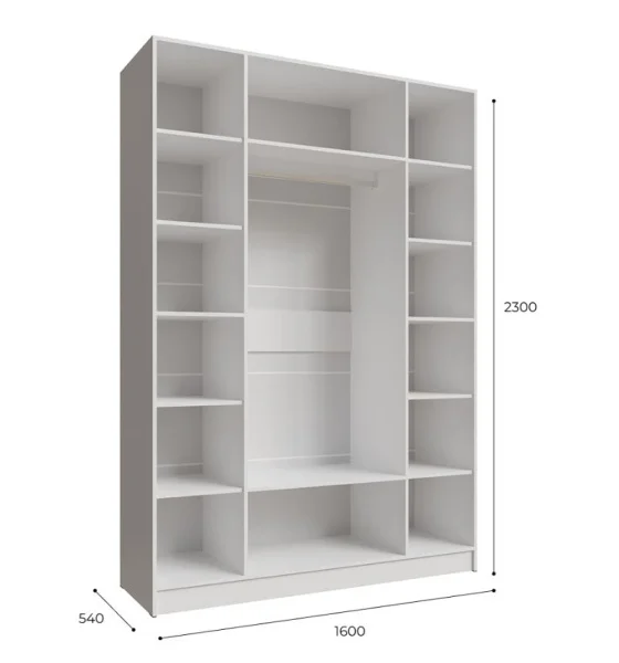 Шкаф Мадрид (1,6) с зеркалом белый