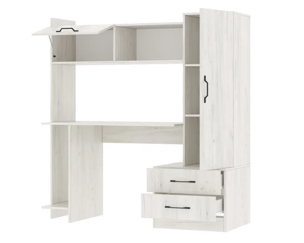 Стол компьютерный ПКС-7 дуб крафт белый