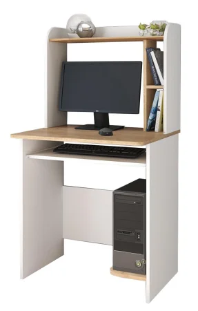 Стол компьютерный Грета-1 белый/дуб крафт золотой