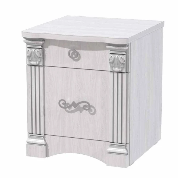 Тумба прикроватная Ольга-1Н белый экспо/анкор светлый Тумба прикроватная Ольга-1Н белый экспо/анкор светлый